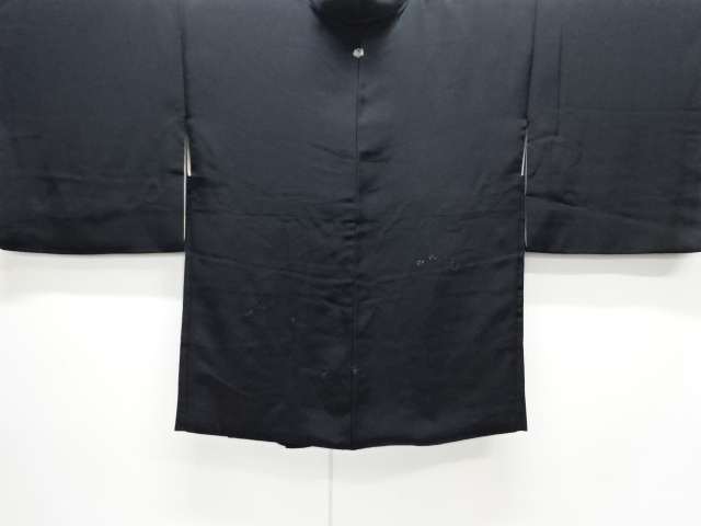 JAPANESE ANTIQUE HAORI / TAISHO ROMAN STYLE / SILK / WOVEN FLORAL PLANTS